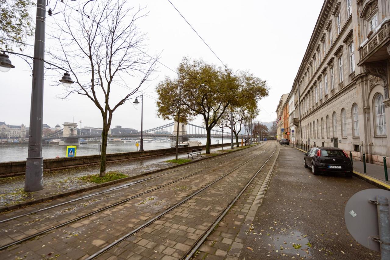 Danube Waterfront View At Chain Bridge Budapeszt Zewnętrze zdjęcie
